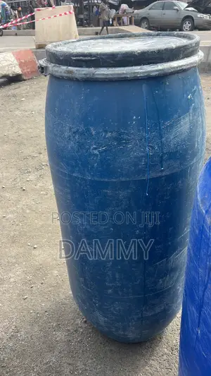 Blue Plastic Storage Drums