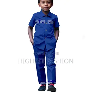 Turn-Down Collar Dashiki Shirt and Pant