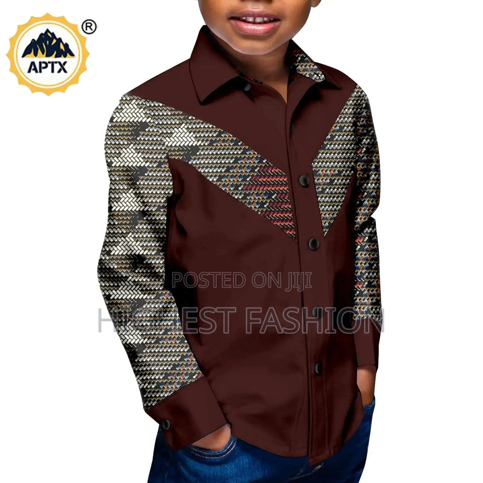 Print Button Down Collar Shirt