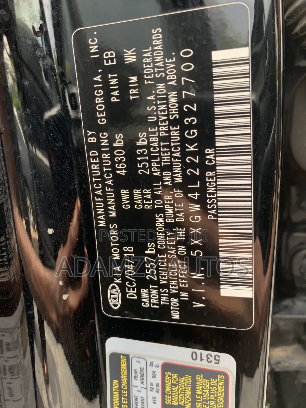 Kia Optima 2019 Black