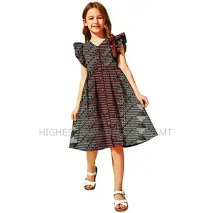 Sleeveless Button-Down Print Dress for Parties