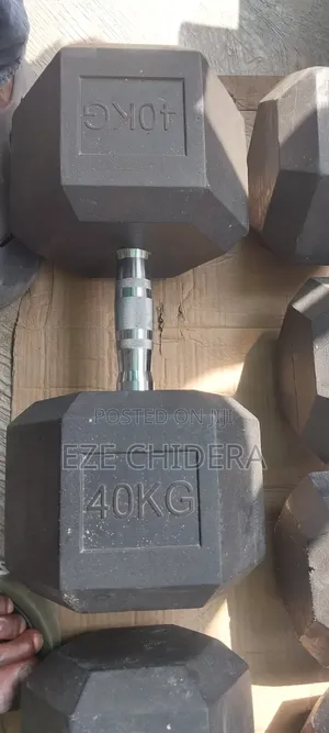 A Pair of 40kg Hex Dumbell