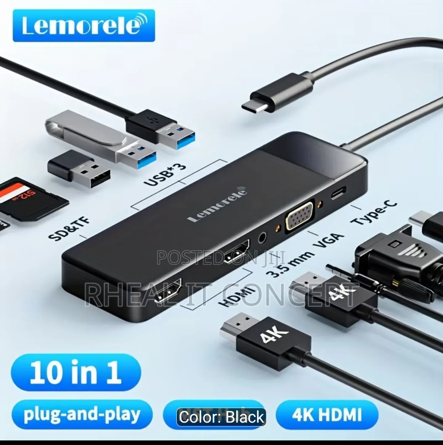 Lemorele 10-in-1 Type-C Dock Station