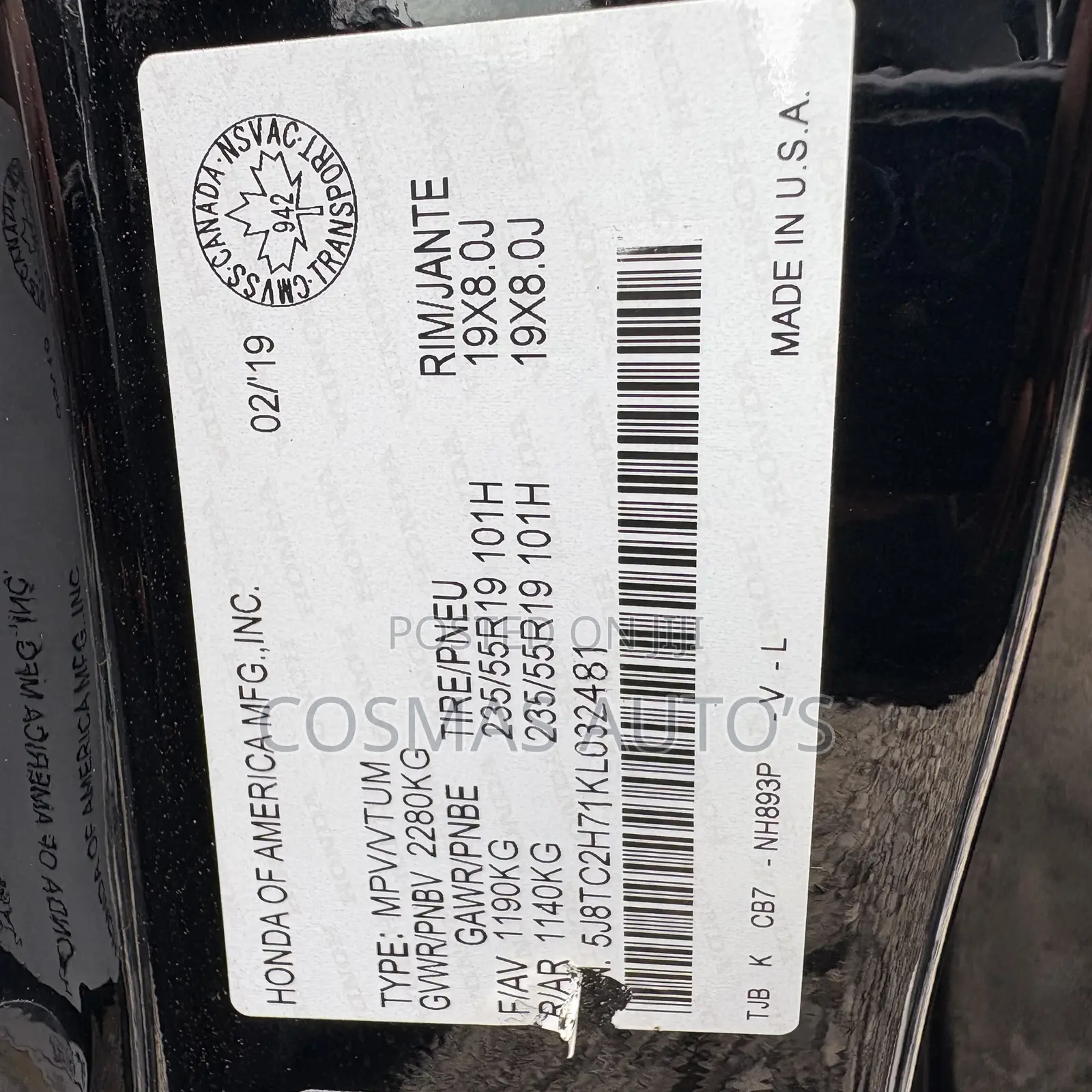 Acura RDX 2019 Black