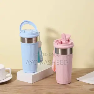 Striped Coffee Thermos Cup