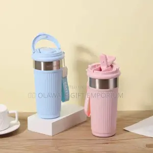 Striped Coffee Thermos Cup