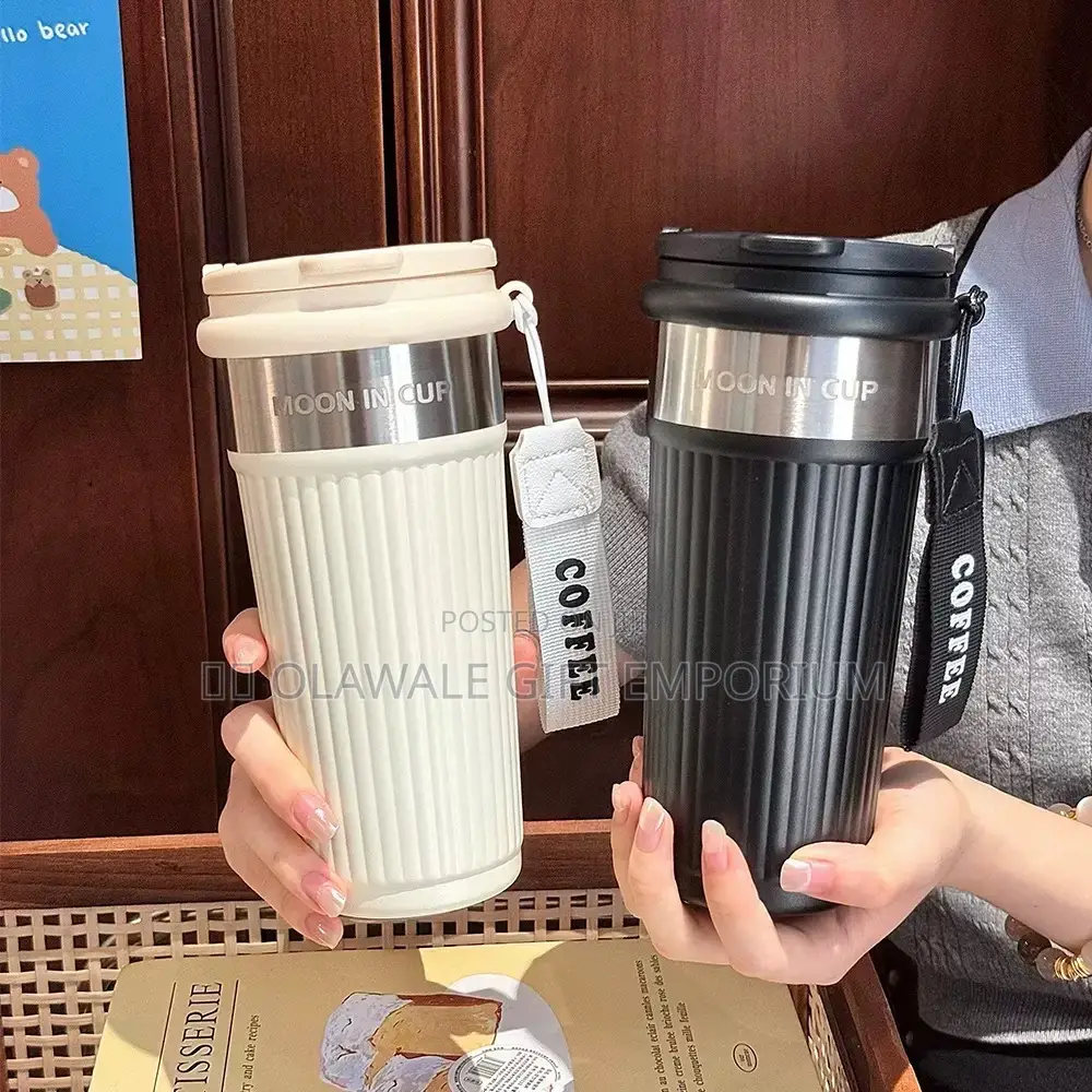 Striped Coffee Thermos Cup