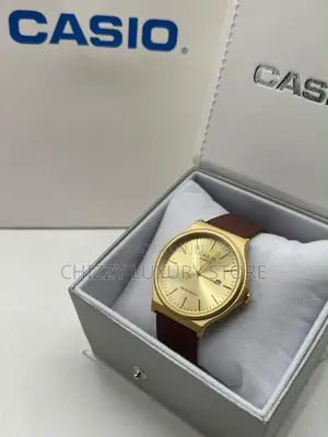 Casio Quality Men Genuine Leather Wristwatch