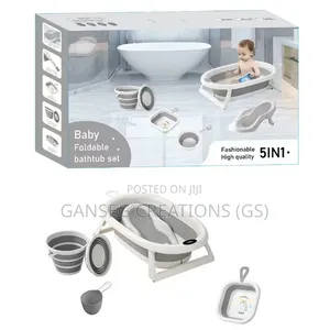 Brand New 5-in-1 Fashionable Foldable Baby Bath Tub Set