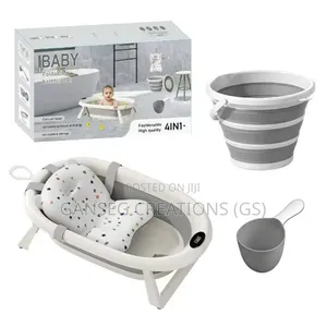 Brand New 5-in-1 Fashionable Foldable Baby Bath Tub Set