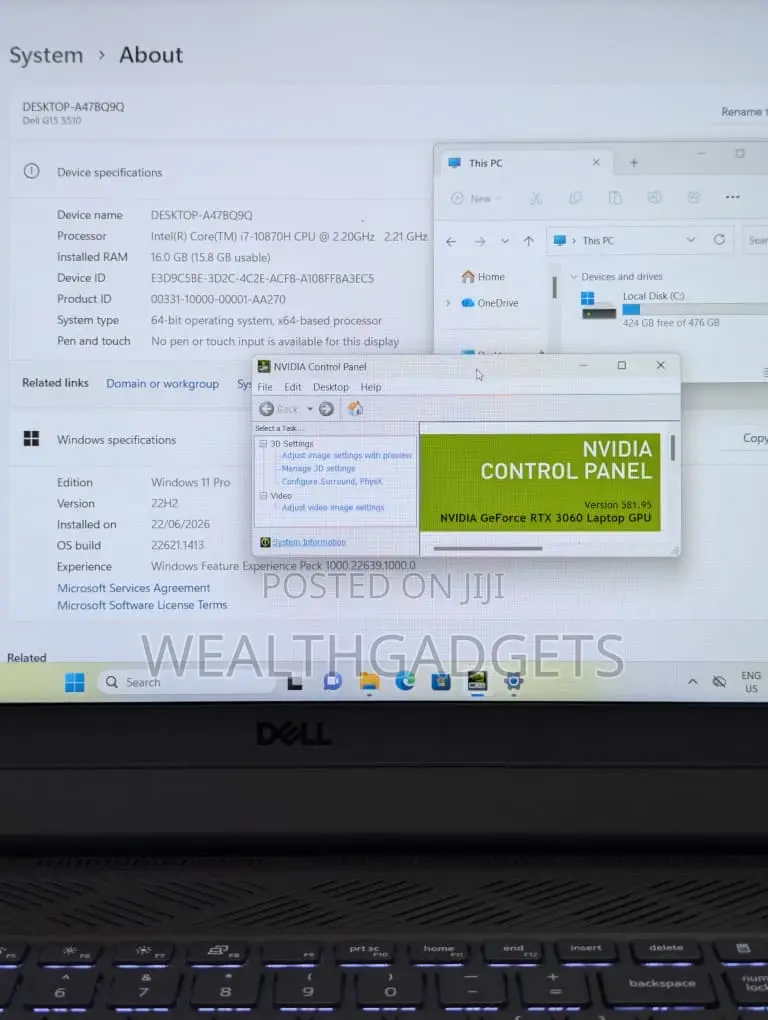 Laptop Dell G15 5511 16GB Intel Core i7 SSD 512GB