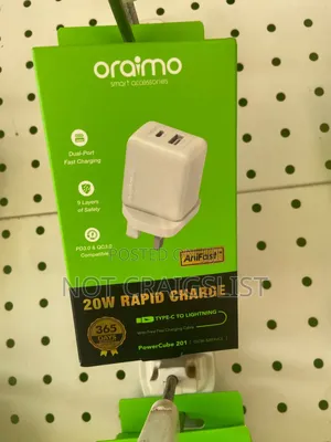 Oraimo Powercube201 Original20w Fastcharger+Type-C Cable|Safe Durable