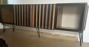 Tv Stand Woden, Marble , Glass Door