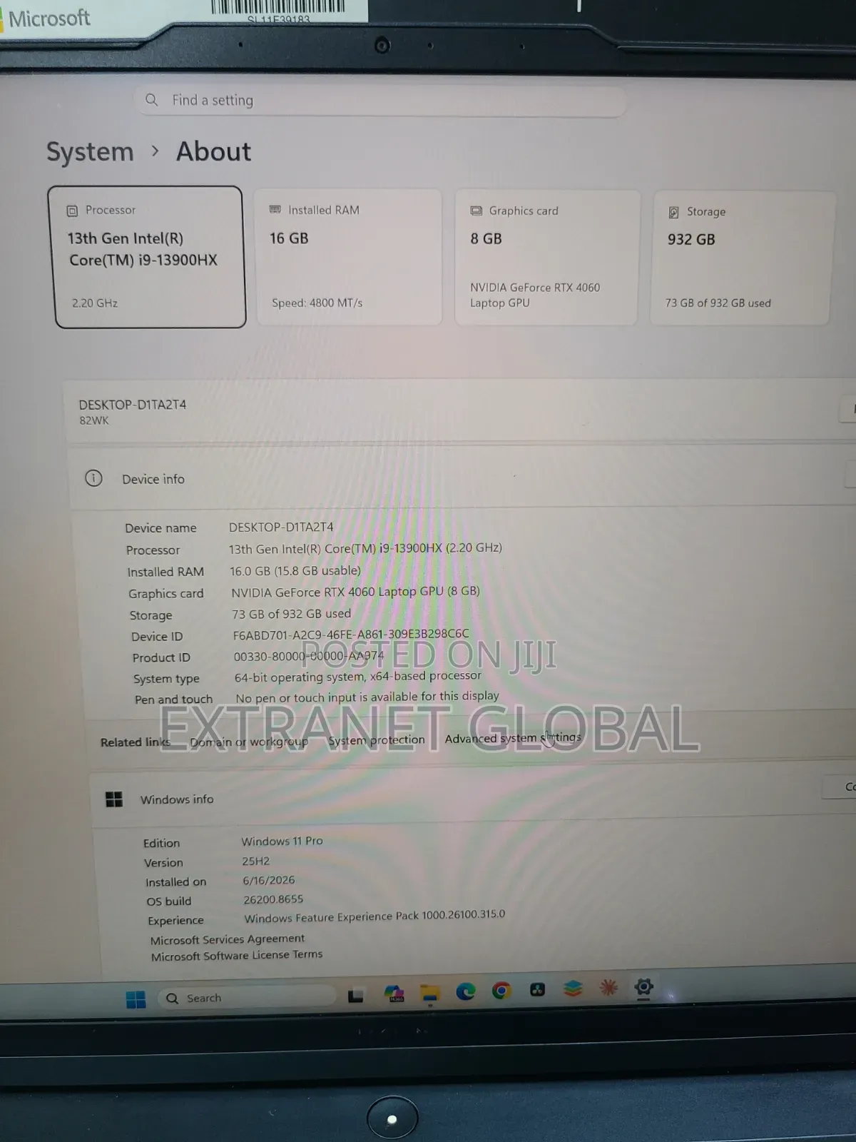 Laptop Lenovo Legion 7 16GB Intel Core i9 SSD 1T