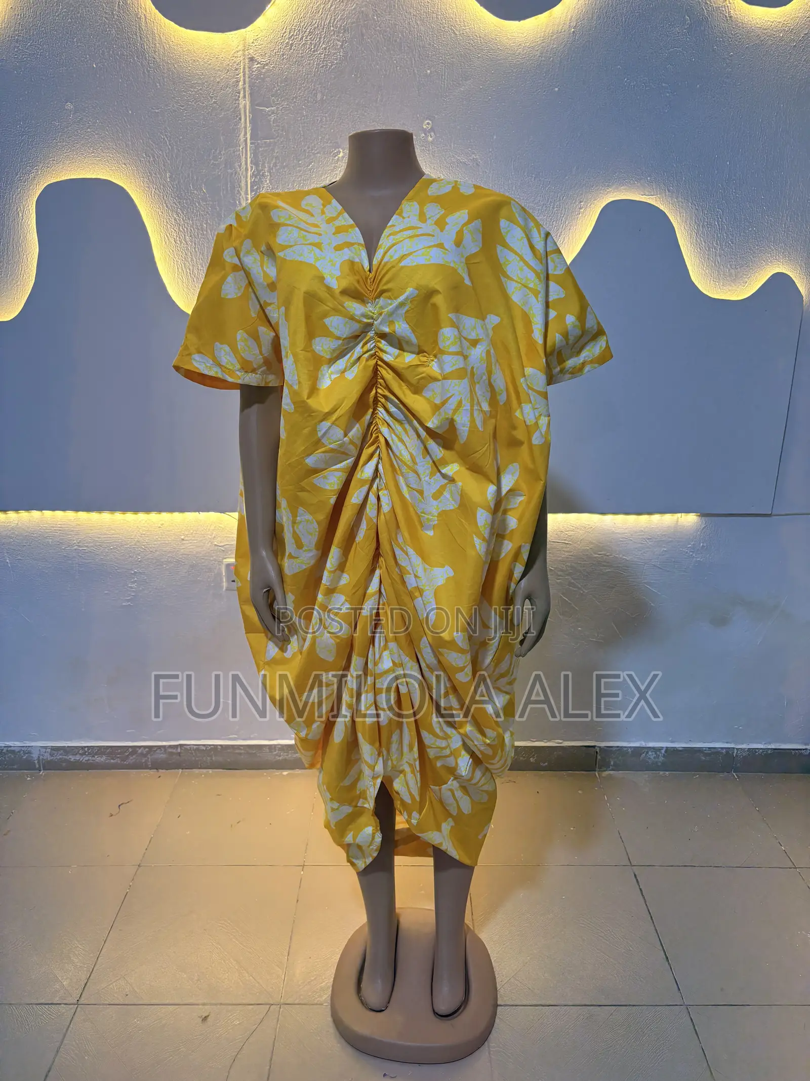 Ankara Long Drawstring Dress