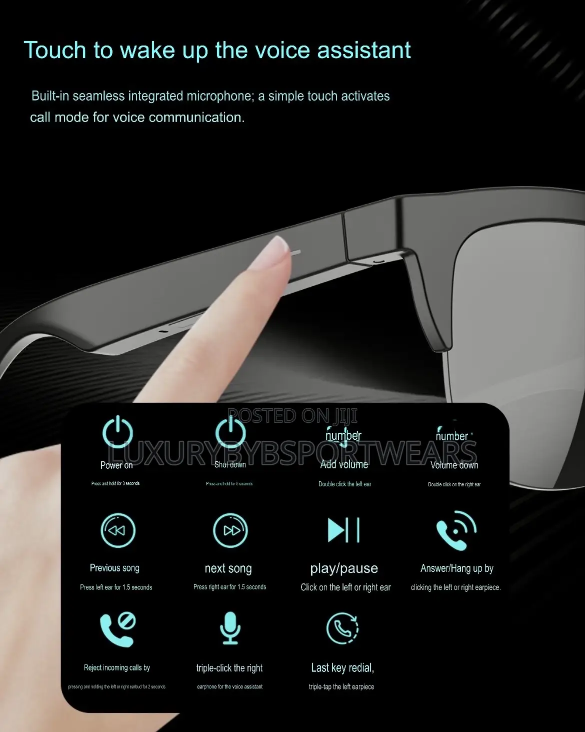 F01 Smart Wireless Bluetooth Glasses