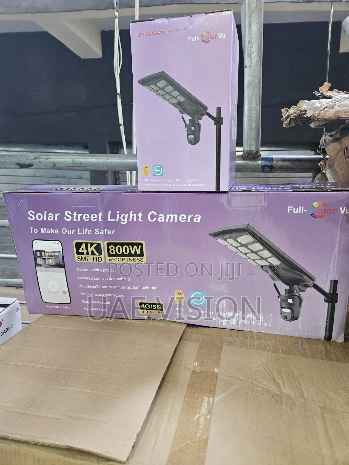 UBOX Double Lens Solar Street Light Camera With Sim Card High Quality
