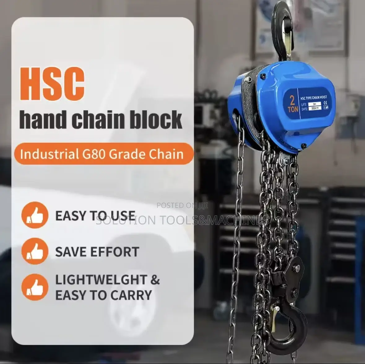 Heavy Duty 2tons by 6m Chain Block