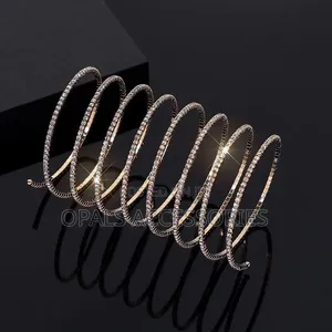 Glamorous Multi-Layer Crystal Coil Arm Cuff Bracelet