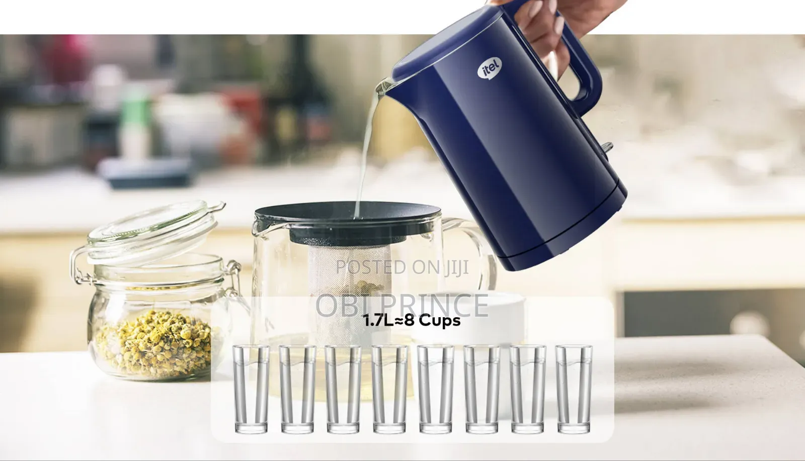 Itel Electric Kettle Jx002. 1.7liters 2000w