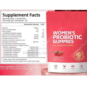 Women Probiotic Gummies With Cranberry Prebiotic Fiber