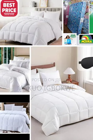 Plain Hotel Standard Duvet 6 by 6 Set With Bedspread :4 Pillow Cases