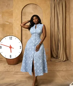 Elegant Sleeveless Button Down Floral Midi Dress