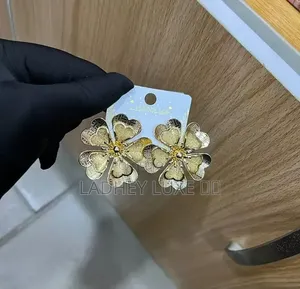 Golden Bloom Flower Statement Earrings