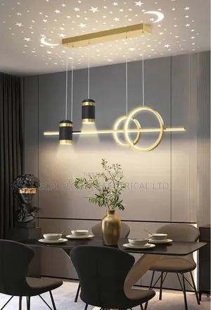 Modern Led Chandelier With Starry Sky Projection.