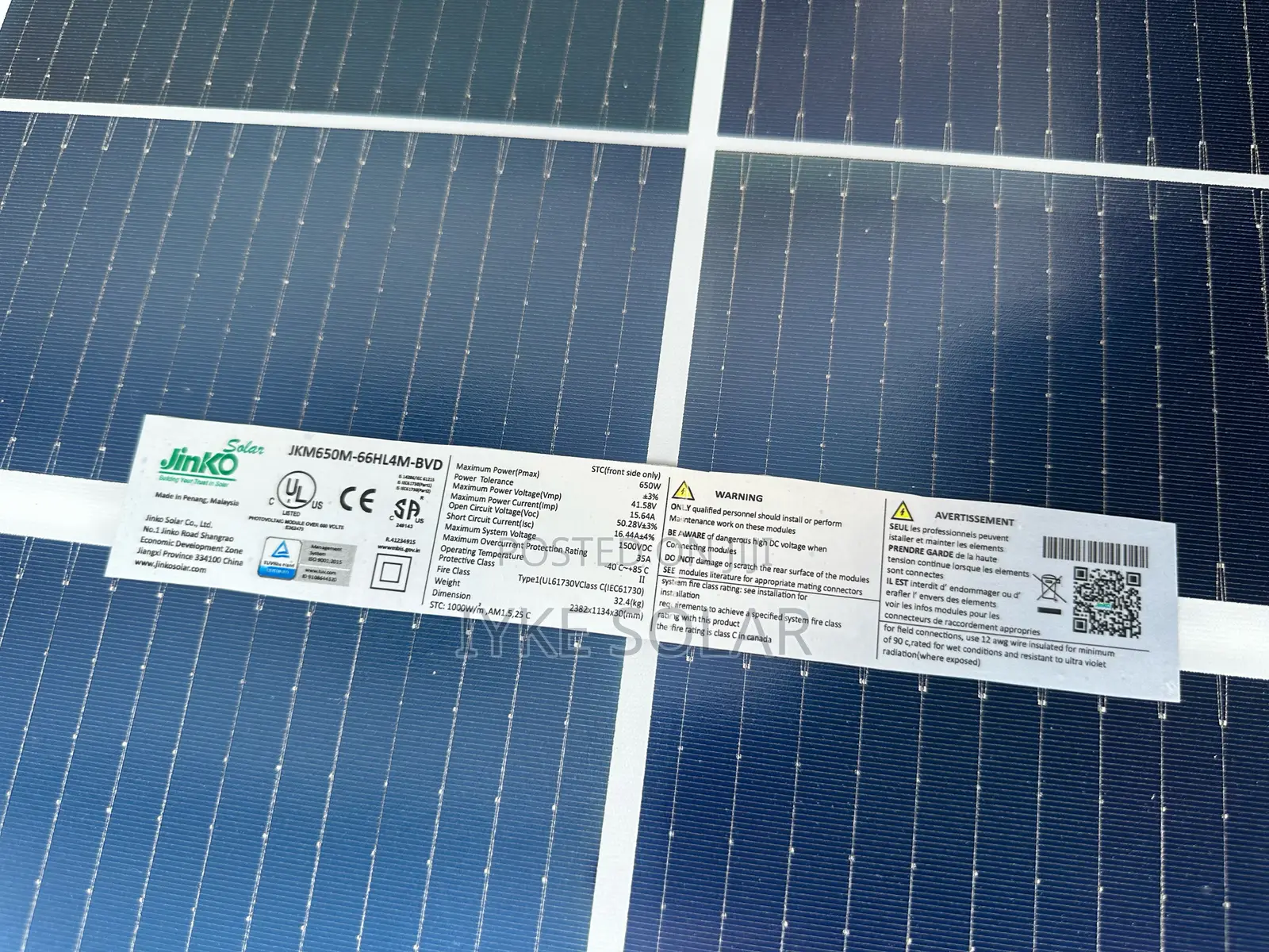 650watts 48v Jinko Solar Panel ( New One )