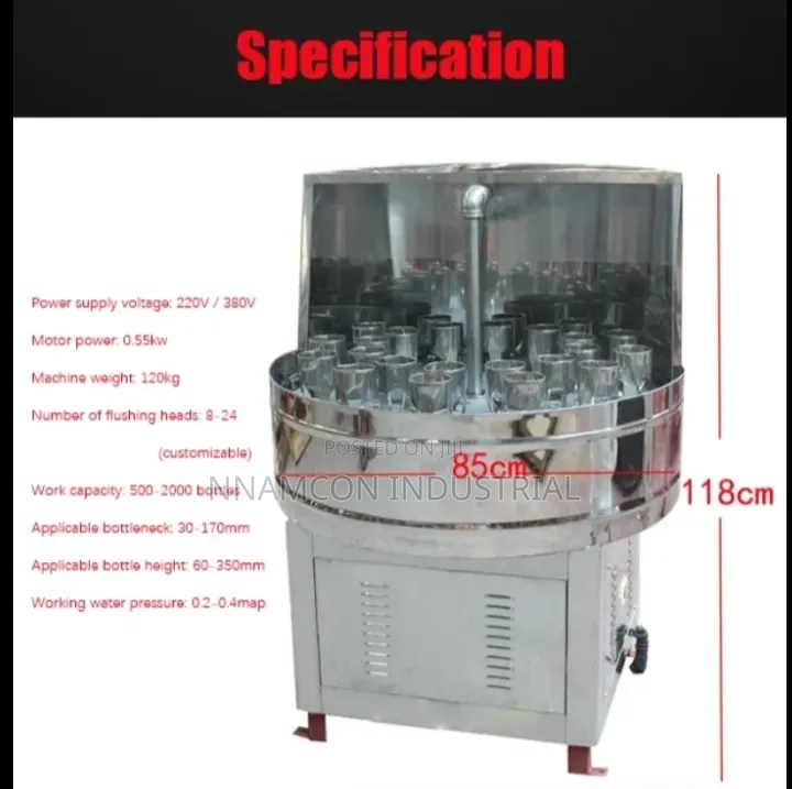 Semi Automatic Bottle Washing Machine
