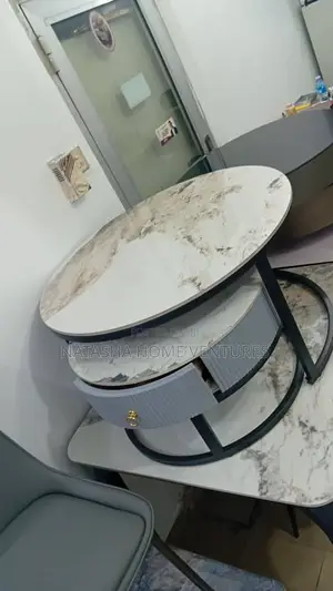 Round Sintered Stone Coffee Table With Drawer