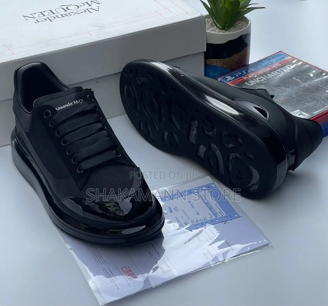 Original Alexander Mac Queen Triple Black Luxury Design