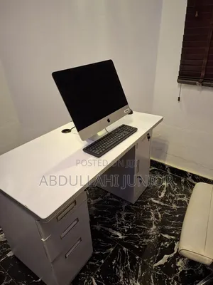 Office Table and Chair With Mac Pc