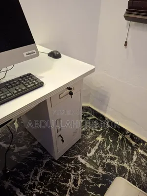 Office Table and Chair With Mac Pc