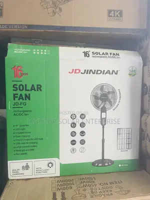 Jd Jindian 16-Inch Ac/Dc Solar Rechargeable Fan