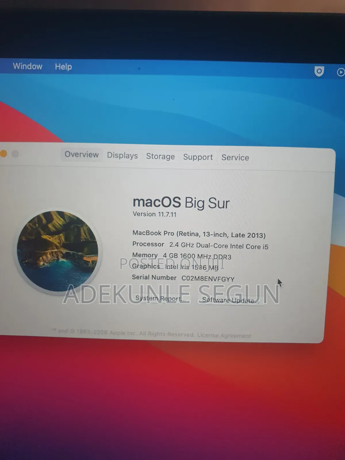 Laptop Apple MacBook 2014 8GB Intel Core i5 SSD 256GB