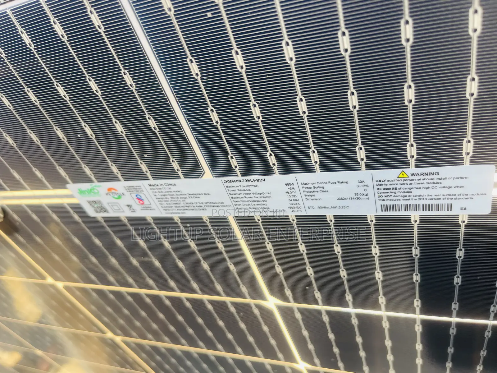 Jinko 650w a-Type Bifacial Solar Panel