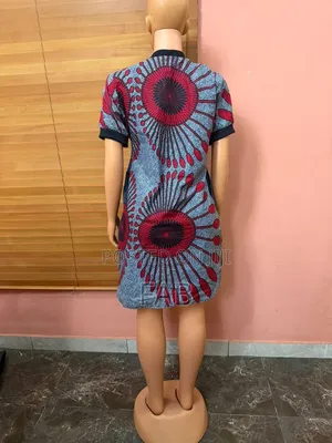Ankara Jeans Shirt Dress