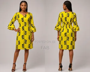 Yellow Fit Midi Dress
