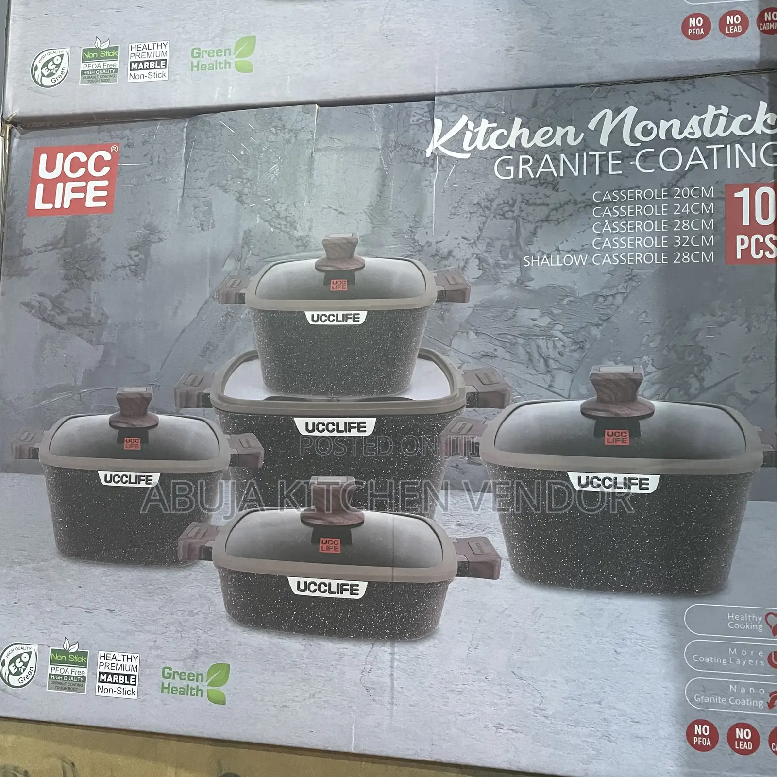 Ucc Life Quality Granite Cooking Pots 10 PCS Sets