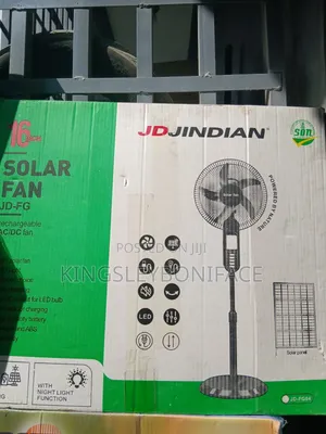 Jdjindian 16 Inches Standing Rechargeable Solar Fan