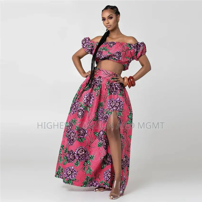 Shoulder Off Crop Top and Skirt