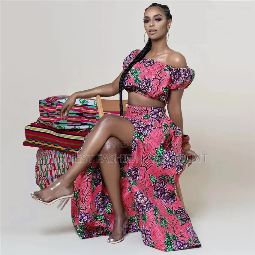 Shoulder Off Crop Top and Skirt