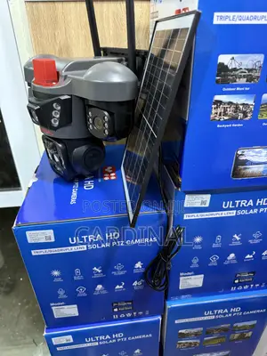 3 Lens PTZ Solar CCTV Camera