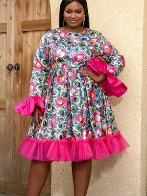 Long Flare Sleeve Satin Dress