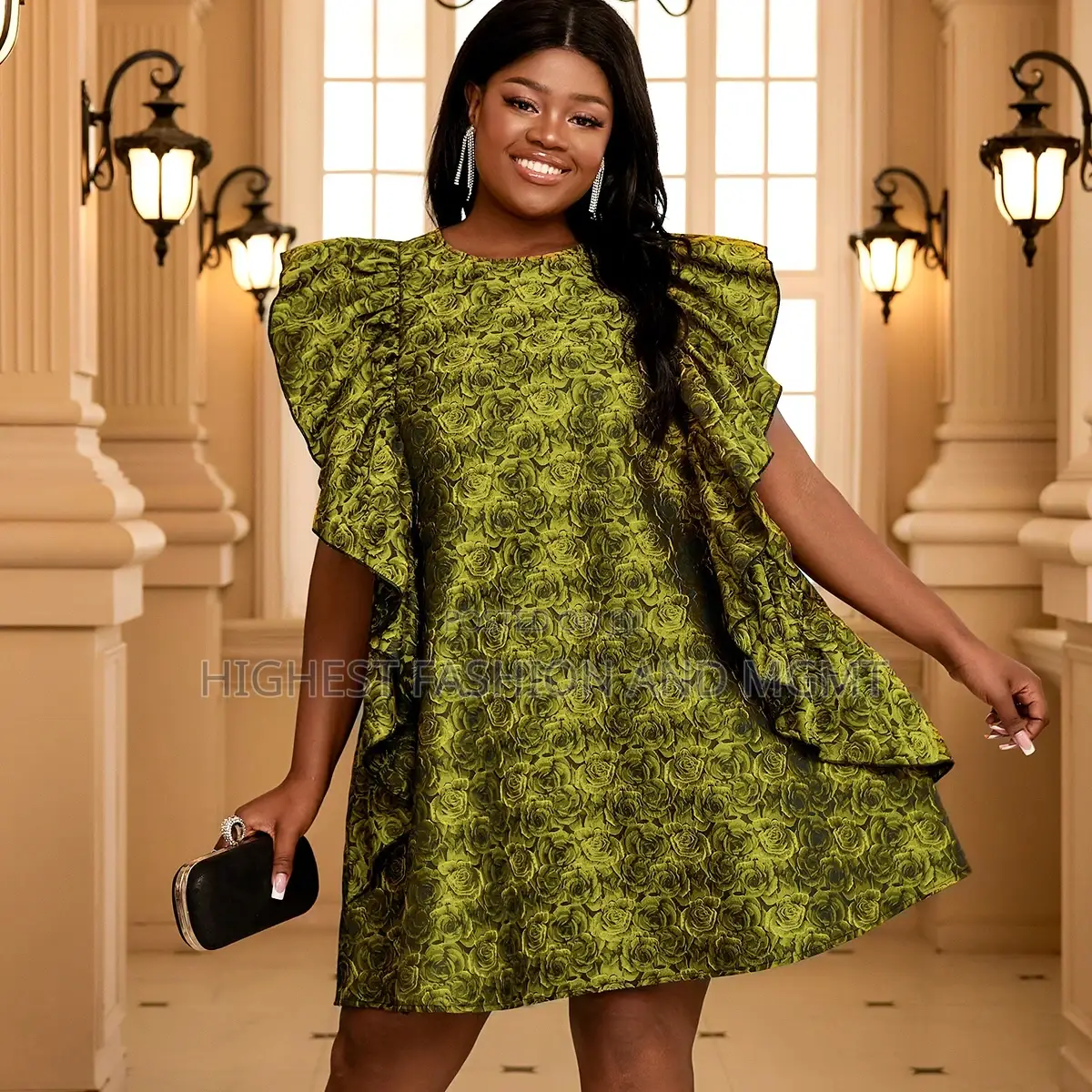Short Flare Sleeve Dress