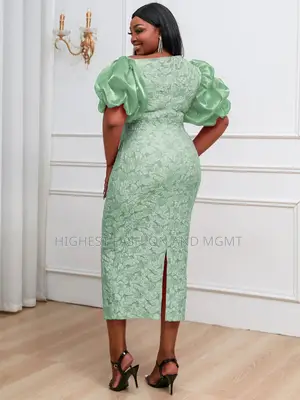 Cold Shoulder Short Puff Sleeve Dress