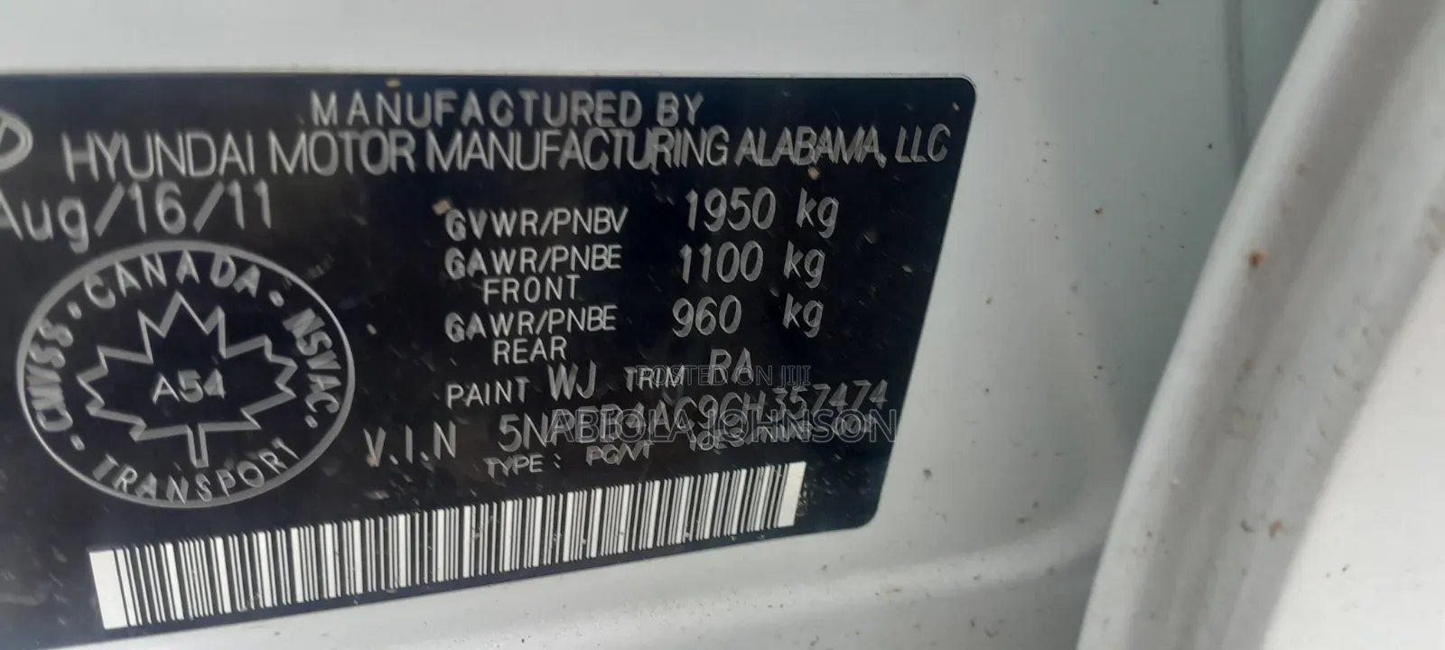 Hyundai Sonata 2012 White