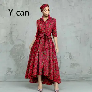 Half Sleeve Long Ankara Dress